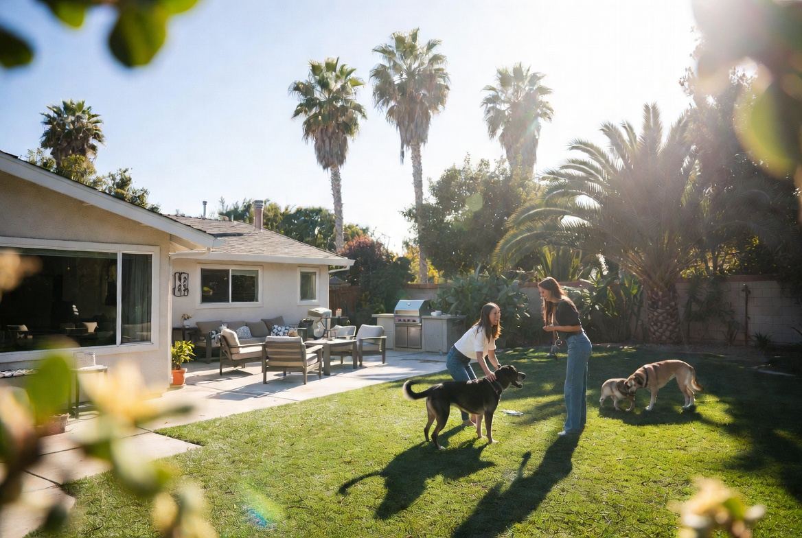 Backyard pet area